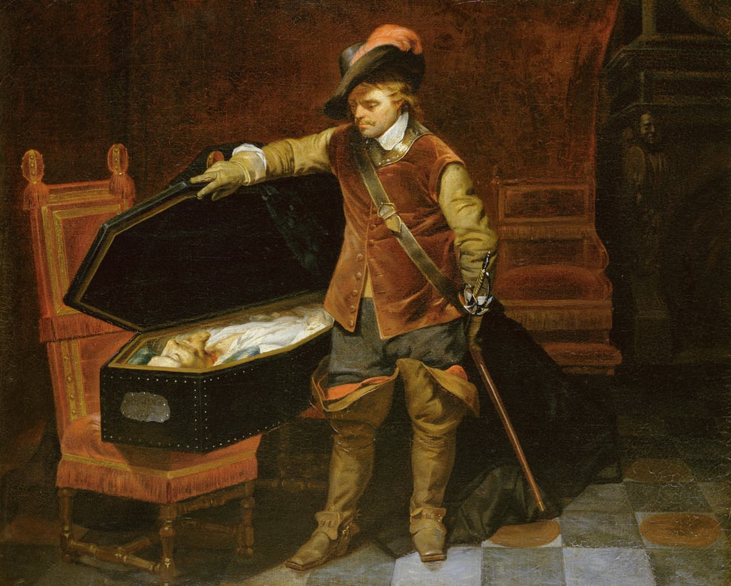 Oliver Cromwell (15991658) with the Coffin of Charles I (160049) 1846